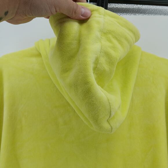 Juicy Couture Yellow Velour Tracksuit Jacket Women LG Y2K Paris Hilton JC Emblem - Picture 6 of 9